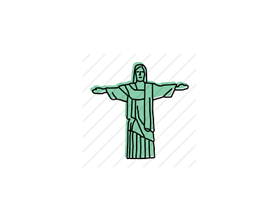 Christ The Redeemer branding design hand drawn icon icons illustration landmarks logo sketch vector