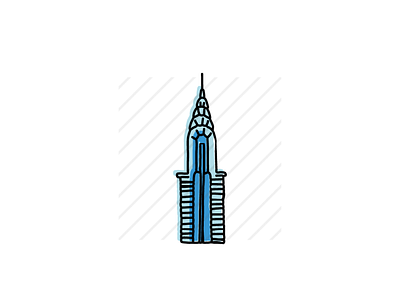 Chrysler Building branding building hand drawn icon design icons illustration landmarks new york sketch vector