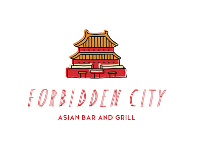Forbidden City branding design hand drawn icon icons illustration logo sketch typography vector