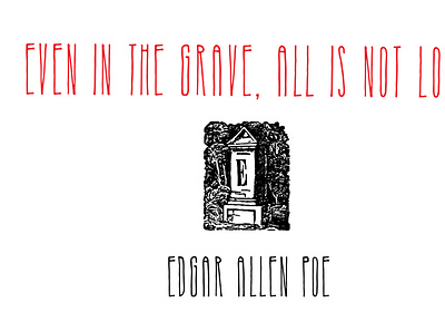 Edgar Allen Poe design font hand drawn sketch typography vector