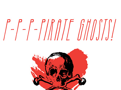 Pirate Ghosts halloween logo sketch typography vector