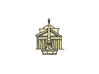 Pantheon, Rome branding design hand drawn icon icons illustration landmarks logo sketch vector