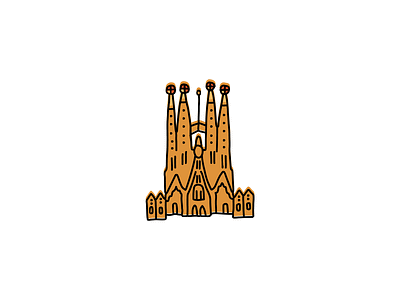 Sagrada Familia branding design hand drawn icon icons illustration landmarks logo sketch vector