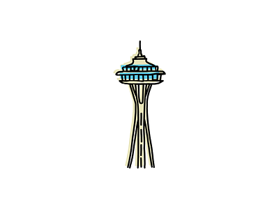 Space Needle architecture city hand drawn icon illustration landmark seattle sketch space needle vector