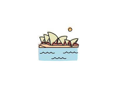 Sydney Opera House design hand drawn icon illustration landmarks sketch vector