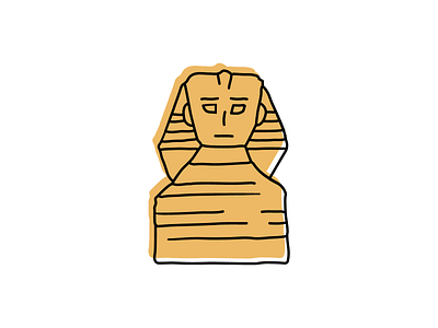 The Great Sphinx, Giza design egypt hand drawn icon illustration landmarks logo sketch vector