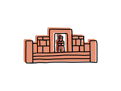 Tiwanaku, Bolivia design hand drawn icon illustration logo sketch vector