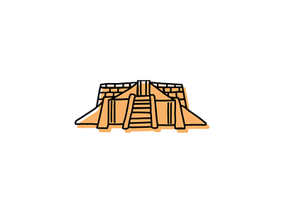 Ziggurat of Ur, Iraq branding design hand-drawn icon illustration logo sketch ui ux vector