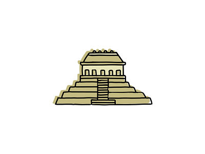 Palenque, Mexico design hand drawn icon illustration landmark logo mexico sketch vector