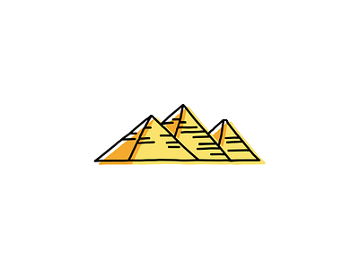 Great Pyramids, Giza design drawing hand-drawn icon illustration landmark logo sketch vector