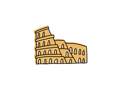 Colosseum, Rome architecture branding design drawing hand drawn icon illustration logo sketch vector