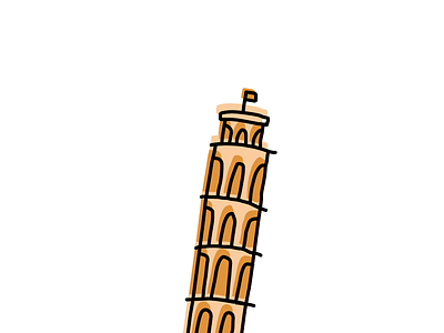 Leaning Tower of Pisa branding design hand-drawn icon illustration italian italy logo sketch vector