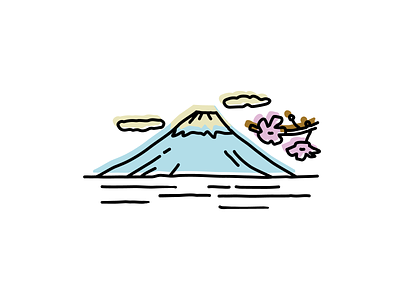 Mt. Fuji branding design hand drawn icon illustration japan landmarks logo sketch vector