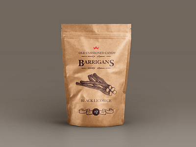 Barrigan's Licorice branding food illustration logo packaging sketch