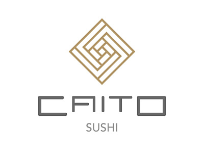 Caito Sushi branding logo minimal restaurant sans serif type typography