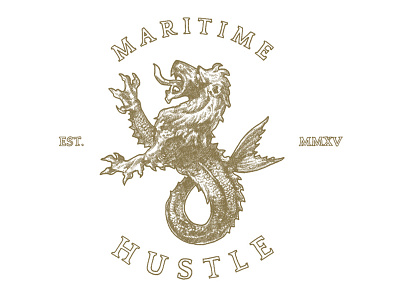 Maritime Hustle apparel branding clothing hand drawn logo sketch vector vintage