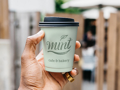 Mint Cafe & Bakery branding logo script font type typography vector