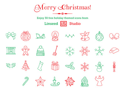 Xmas Freebie Preview branding christmas design free freebie hand drawn holiday icon icons illustration sketch vector xmas