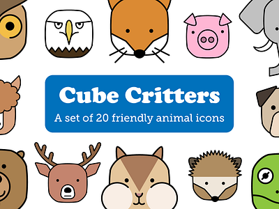 Cube Critters Cover animal icons icon icons icons design icons pack icons set vector art vector illustration