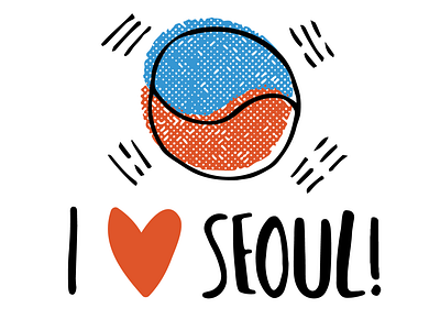 I Love Seoul! asian branding hand drawn icon illustration korea logo seoul sketch type vector