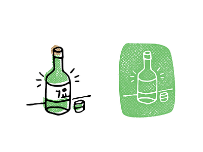 Soju branding hand drawn illustration logo sketch vector