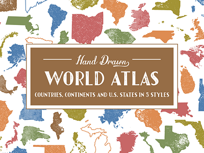 Hand-Drawn World Atlas branding design geography hand drawn icon icons illustration logo sketch vector