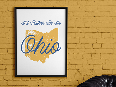 I'd Rather Be In Ohio design hand drawn illustration logo typography vector