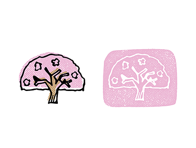 Cherry Blossom Tree branding design hand drawn icon icons illustration logo sketch vector