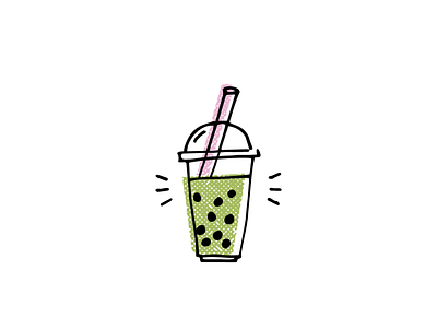 Bubble Tea branding design hand drawn icon illustration logo sketch vector