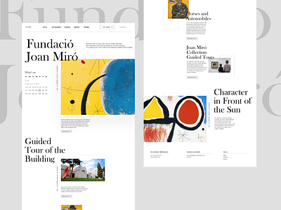 Joan Miro foundation - Home page redesign art clean clean ui design desktop webdesign website website design
