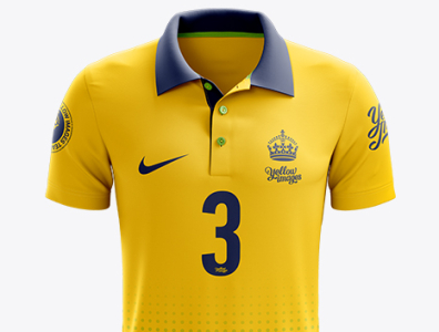 Soccer Jersey Mockup - Front View - Yellow Images