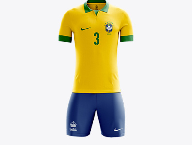 Soccer kit football jersey template for brazil Vector Image