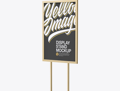 Download Psd Mockup Metallic A1 Display Stand - Half Side View design graphic design