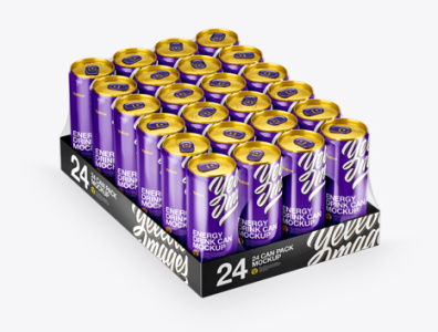 Download Mockup Transparent Pack with 24 Glossy Aluminium Cans