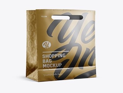 Matte Metallic Shopping Bag Mockup - Halfside View by Alina Yukana on