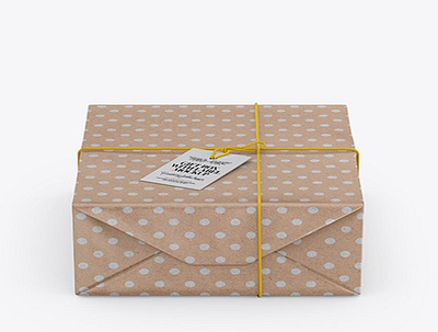 Psd Mockup Kraft Paper Gift Packaging Mockup - Front View