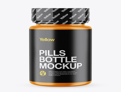 Download Psd Mockup Matte Pills Bottle With Shrink Sleeve Mockup by