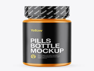 Download Psd Mockup Matte Pills Bottle With Shrink Sleeve Mockup branding design graphic design illustration logo