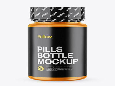 Download Psd Mockup Matte Pills Bottle With Shrink Sleeve Mockup