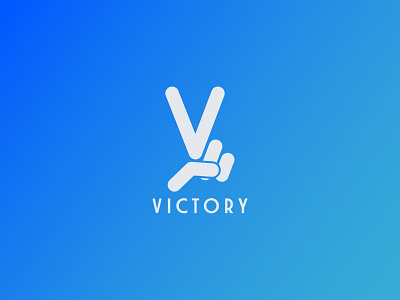 Victory brand corporate creative dribbble flat logo minimalist victory