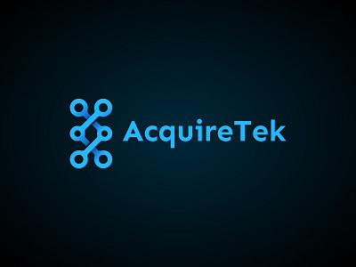 AcquireTek brand corporate identity logo minimalist tech