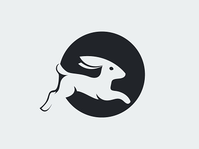 The Rabbit Logo animal brand business flat identity logo minimalist rabbit run
