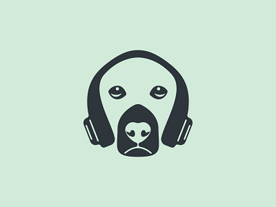 Music Dog animal brand business dog flat identity logo minimalist music