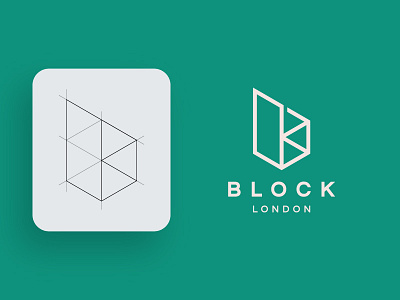 Block London brand business logo chair corporate flat logo furniture geometric identity minimalist