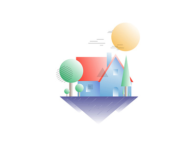 geometric home 2d art brand corporate design flat icon illustration minimalist ui ux vector