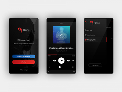 Onzic Music - Application Mobile app application brand branding design logo mobile music music app ui design ui ux