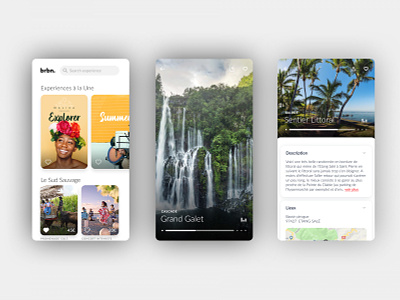 Brbn. Travel Guide - Application Mobile adobe xd app branding design guide mobile presentation reunion island travel ui ux