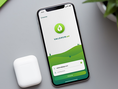Valorem App app ecology green home mobile presentation sign in ui ux valorem