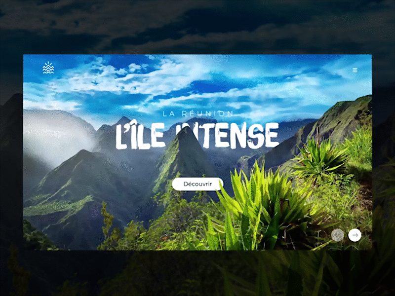 Reunion Island - Homepage - Adobe XD adobe xd design home homepage madewithadobexd reunion island travel ui ui ux webdesign