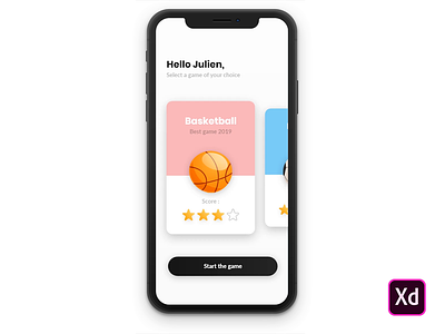 Basketball | Game design & animation | Made with XD adobe xd animation app ball basketball design game interaction ios iphonex madewithxd mobile ui ux